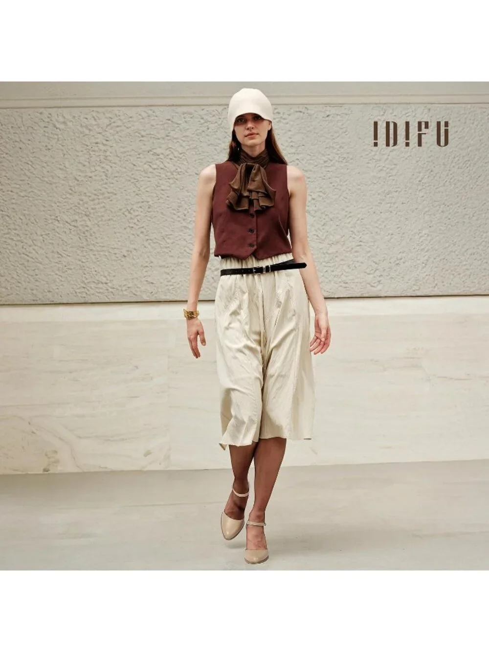 Women's Nude Pu Closed Toe Chunky High Heels Comfortable Party Dress Pumps Shoes